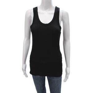 Clu Women Basic Black Scoop Neck Cotton Sleeveless Tank Size S